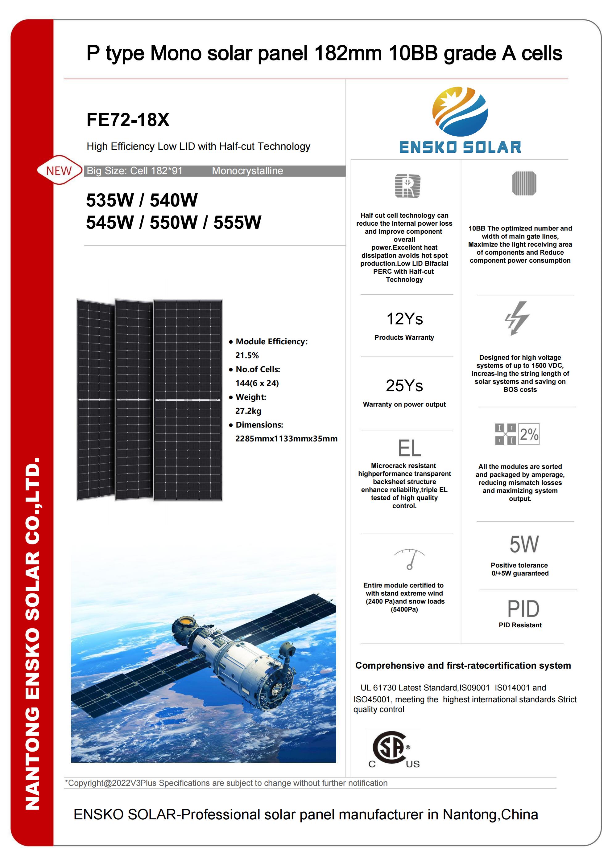 P type mono solar panel 400W-600W -ENSKO SOLAR_06