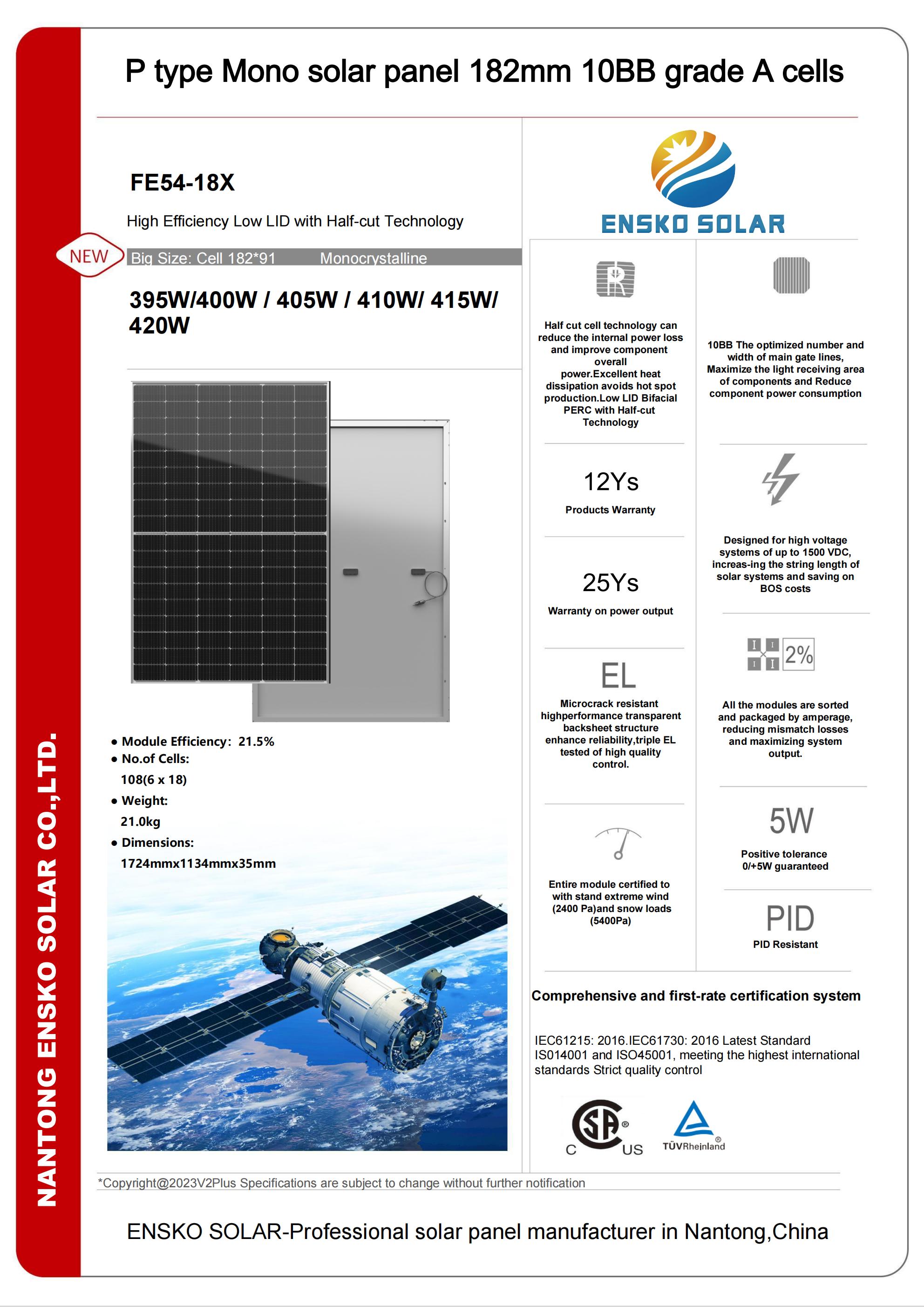 P type mono solar panel 400W-600W -ENSKO SOLAR_00