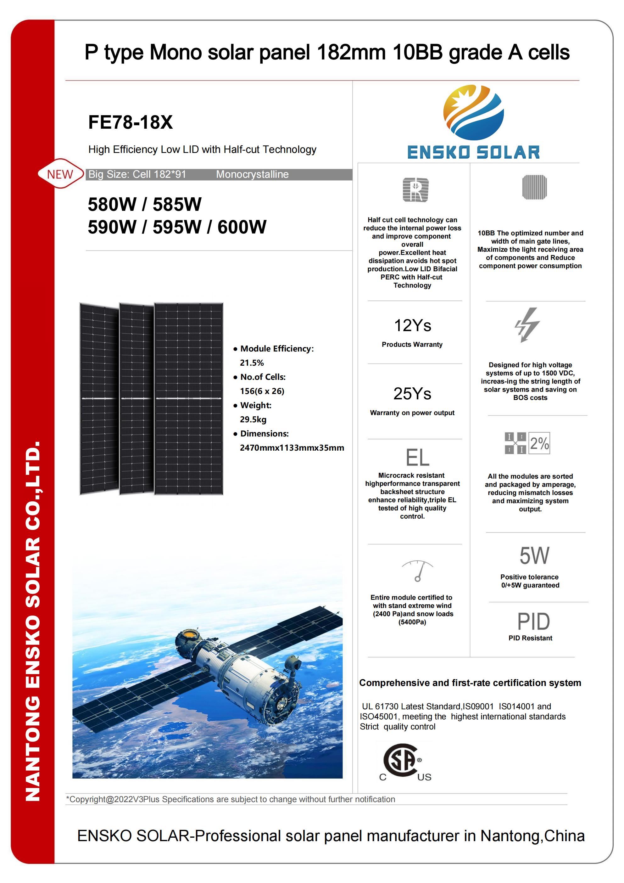 P type mono solar panel 400W-600W -ENSKO SOLAR_08