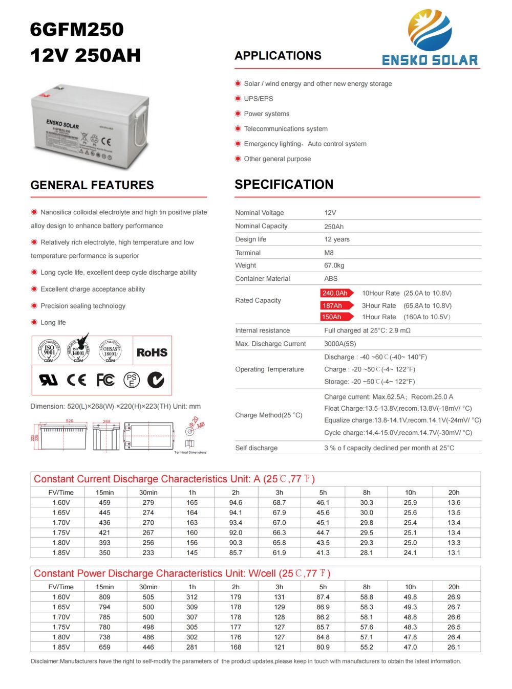6GFM250- 12V250Ah ENSKO SOLAR_00